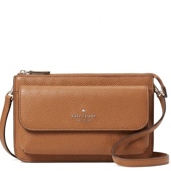 kate spade Handbags - Kate Spade Brown Pebbled Leather Crossbody Bag
